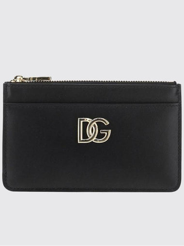 Dolce & Gabbana card holder in calfskin with logo plaque - DOLCE&GABBANA - BALAAN 1