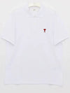 Heart Logo Polo Shirt White - AMI - BALAAN 2