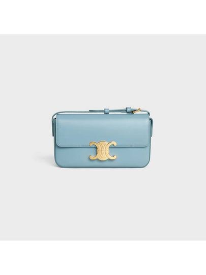 Claude Shiny Calfskin Shoulder Bag Blue - CELINE - BALAAN 2