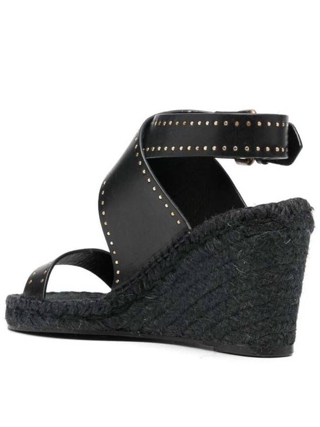 Women's Iriane Espadrille Wedge Heel Black - ISABEL MARANT - BALAAN 4