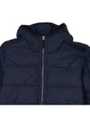 Seamless Logo Nylon Hooded Down Jacket Navy - STONE ISLAND - BALAAN 4