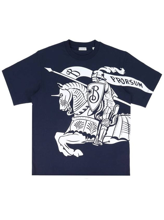 EKD Print Cotton Short Sleeve T-Shirt Navy - BURBERRY - BALAAN 2