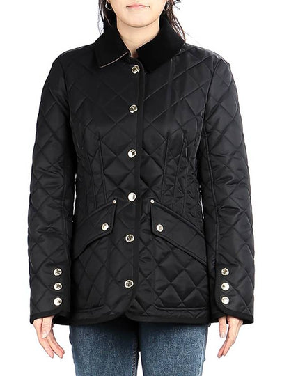 Corduroy Color Diamond Quilting Jacket Black - BURBERRY - BALAAN 2