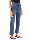 High Waist Cropped Straight Jeans Blue - TOTEME - BALAAN 3