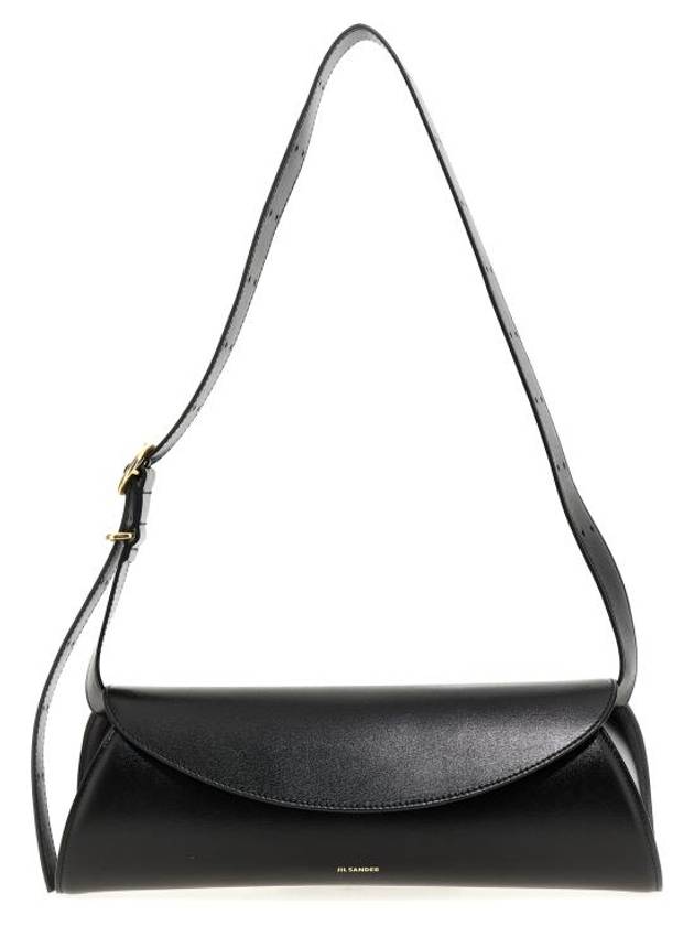 Canolo Logo Leather Shoulder Bag Black - JIL SANDER - BALAAN 1