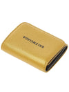 logo tri-fold card wallet gold - BALENCIAGA - BALAAN.