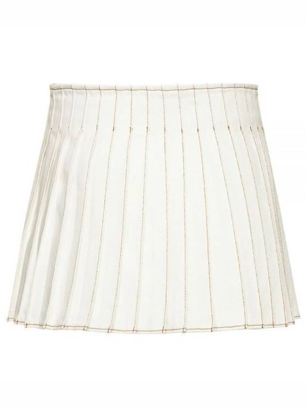 Mini Pleated Skirt White - AMI - BALAAN 2