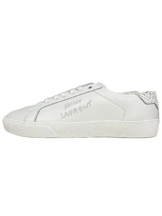 Women's Court Classic Python Low Top Sneakers White - SAINT LAURENT - BALAAN 4