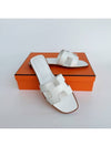 Oran Calfskin Slippers Blanc - HERMES - BALAAN 3