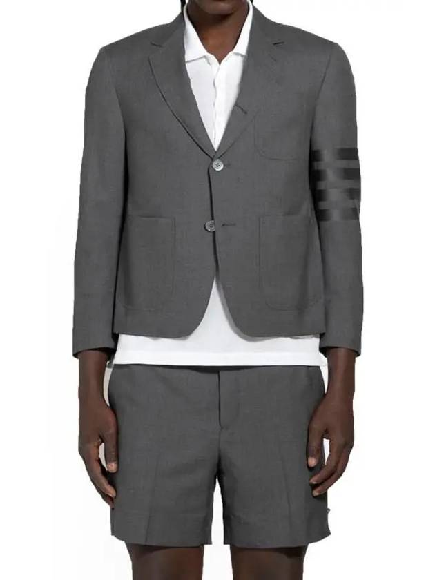 4 Bar Stripe Wool Jacket Dark Jacket - THOM BROWNE - BALAAN 3