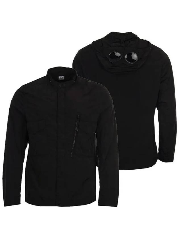 Goggle Hooded Jacket Black - CP COMPANY - BALAAN 3