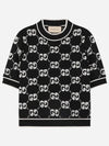 GG Boucle Wool Jacquard Knit Top Black - GUCCI - BALAAN 2