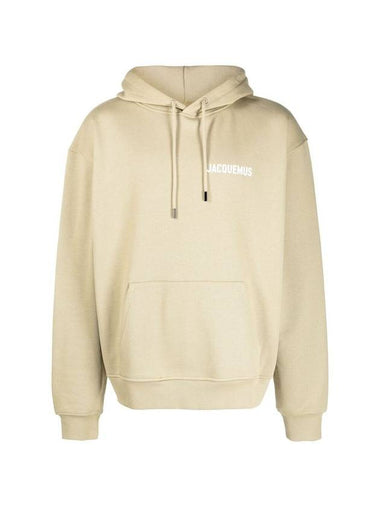 Chest Logo Print Classic Fit Cotton Hoodie Light Khaki - JACQUEMUS - BALAAN 1