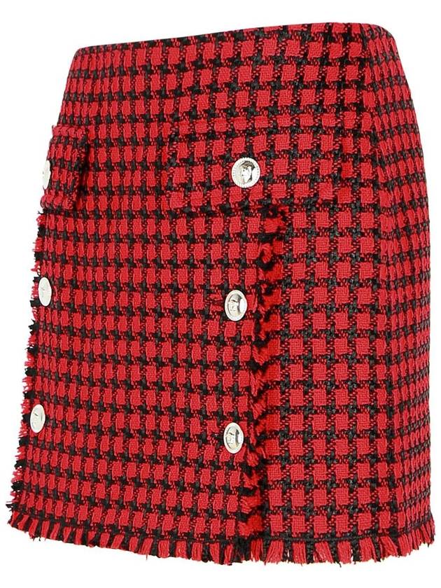 Versace Red Virgin Wool Blend Miniskirt - VERSACE - BALAAN 2