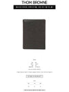 Pebble Grained Leather Double Card Wallet Black - THOM BROWNE - BALAAN 3