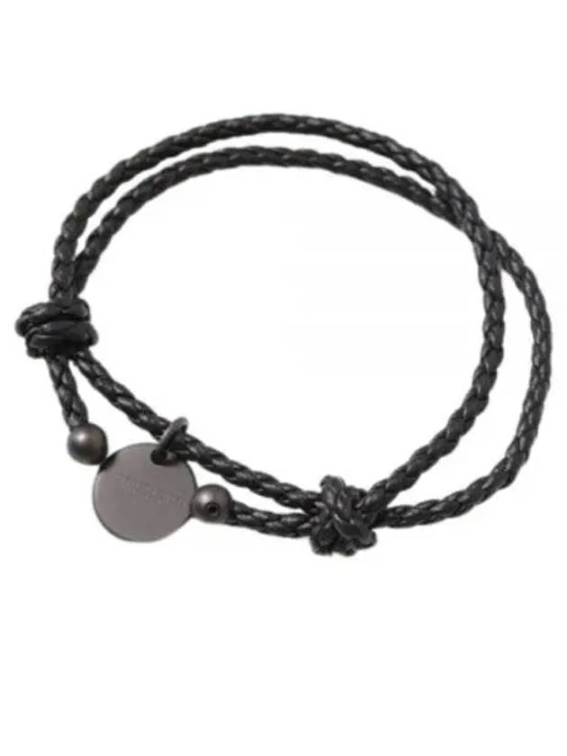 Intrecciato Leather Bracelet Black - BOTTEGA VENETA - BALAAN 2