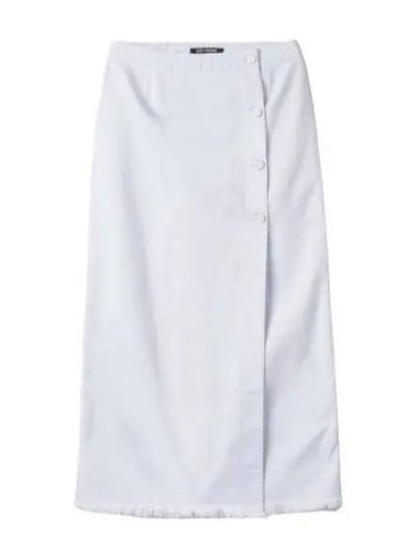 Wrap Button Denim Skirt White 231W4660010 Women s - RAF SIMONS - BALAAN 1