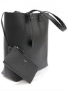 676657 Black Grained Calfskin Bold Shopper Shoulder Bag - SAINT LAURENT - BALAAN 2