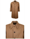 Men's Back Stitch Long Cotton Single Coat Brown - MAISON MARGIELA - BALAAN 5