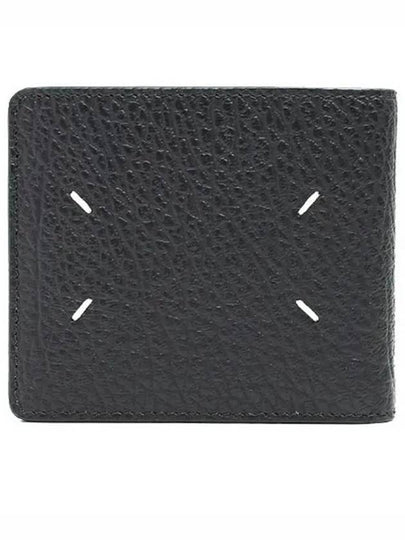 Stitched Leather Bifold Half Wallet Black - MAISON MARGIELA - BALAAN 2