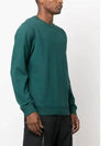 Brushed Cotton Fleece Garment Dyed Crewneck Sweatshirt Dark Teal Green - STONE ISLAND - BALAAN 4