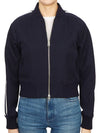 Zip-Up Bomber Jacket Navy - AMI - BALAAN 3