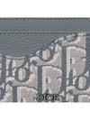 Saddle Card Holder Deep Gray Grain Calfskin Marquette - DIOR - BALAAN 3