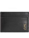 Tiny Monogram Shiny Leather Card Case Black - SAINT LAURENT - BALAAN 2