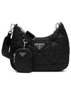 Triangle Logo Re-nylon Paddde Hobo Cross Bag Black - PRADA - BALAAN 3