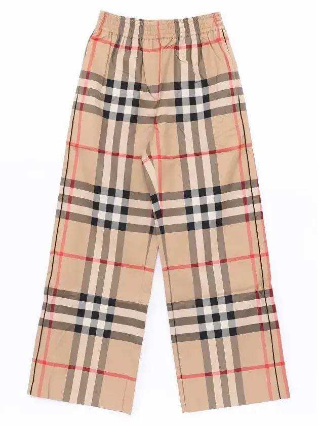 Check Cotton Straight Pants Beige - BURBERRY - BALAAN 2