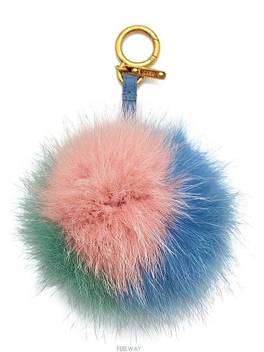 Pom fur key ring and bag charm - FENDI - BALAAN 1