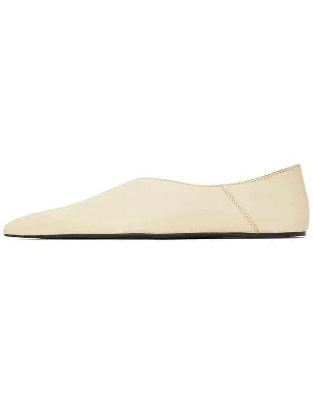 Studios Logo Leather Flat Off-White - ACNE STUDIOS - BALAAN.