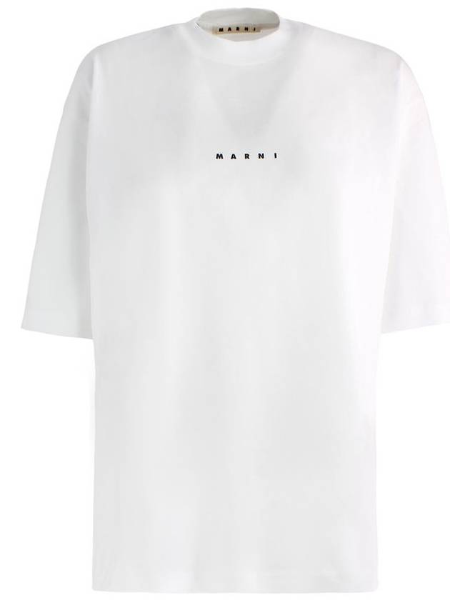 Logo Organic Cotton Short Sleeve T-Shirt White - MARNI - BALAAN 2