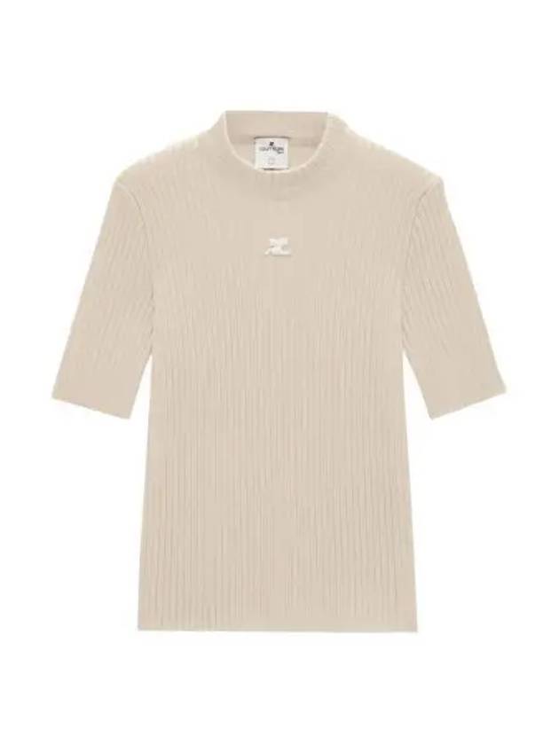 Reedition Knit Short Sleeve Turtle Neck Sand - COURREGES - BALAAN 2