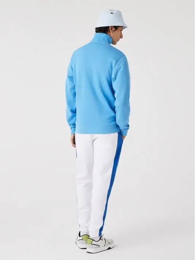 Men s Half Zip Up Cotton Sweatshirt Blue SH1927 4XA - LACOSTE - BALAAN 5