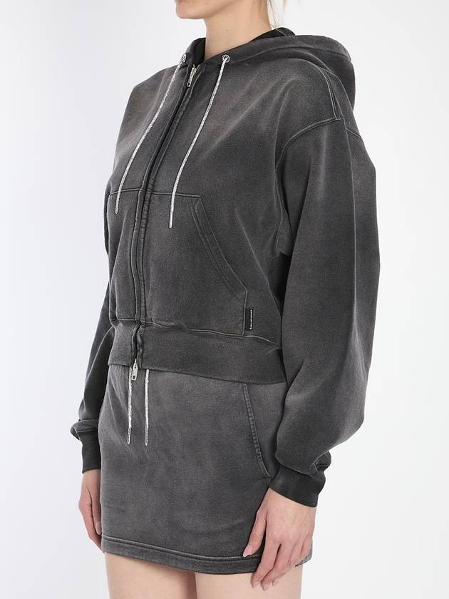 Cropped Hoodie With Crystals - ALEXANDER WANG - BALAAN 2