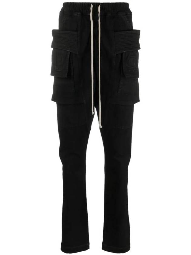 Creach Drawstring Cargo Pants Black - RICK OWENS - BALAAN 1