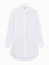 JEANS Women s White Long Sleeve Shirt Dress J222857 YAF - CALVIN KLEIN - BALAAN 1