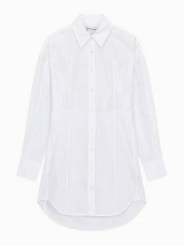 JEANS Women s White Long Sleeve Shirt Dress J222857 YAF - CALVIN KLEIN - BALAAN 1