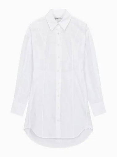 JEANS Women s White Long Sleeve Shirt Dress J222857 YAF - CALVIN KLEIN - BALAAN 1