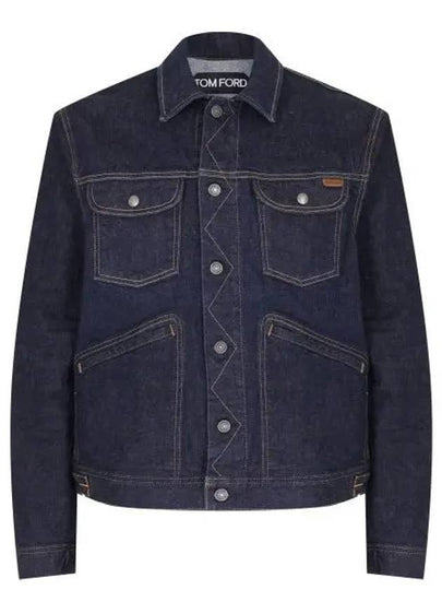 Pocket Denim Jacket Dark Blue - TOM FORD - BALAAN 2