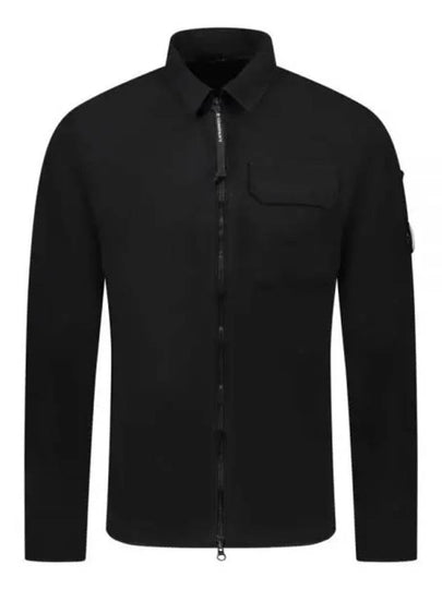 Gabardine Zipped Long Sleeve Shirt Black - CP COMPANY - BALAAN 2