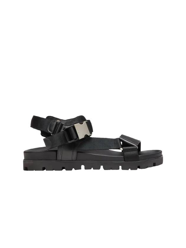 Sporty Leather Re-Nylon Tape Sandals Black - PRADA - BALAAN 3