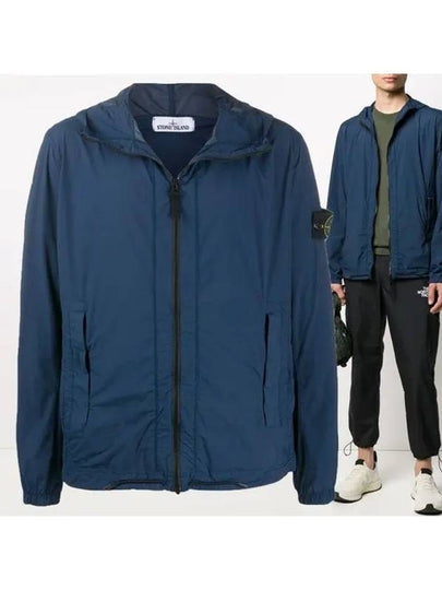 Skin Touch Wappen Patch Hooded Jacket Marine Blue - STONE ISLAND - BALAAN 2