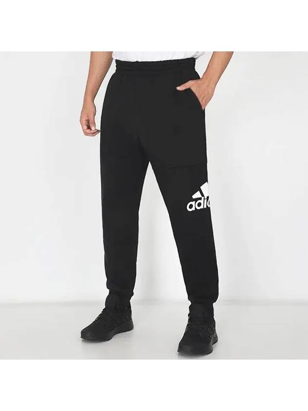 Essentials Fleece Tapered Cuff Big Logo Track Pants Black - ADIDAS - BALAAN 2