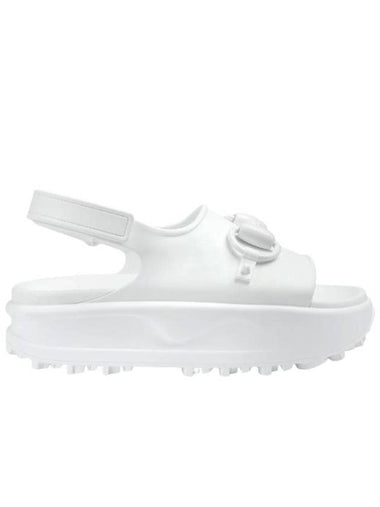 Horsebit Platform Rubber Sandals White - GUCCI - BALAAN 1