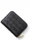 Zipper Intrecciato Card Wallet Black - BOTTEGA VENETA - BALAAN 2