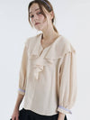 8part frill collar linen blend blouse beige 0005A - VOYONN - BALAAN 6