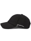 La Casquette Embroidered Logo Signature Ball Cap Black - JACQUEMUS - BALAAN 4