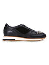 Women's Leather Crystal Running Low Top Sneakers Black - LANVIN - BALAAN 1